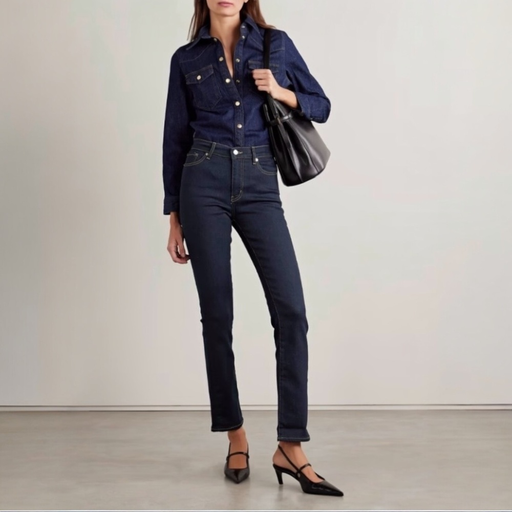 Frame Jeans Le  High Straight High Rise Straight Fit Cropped Jeans Size 23